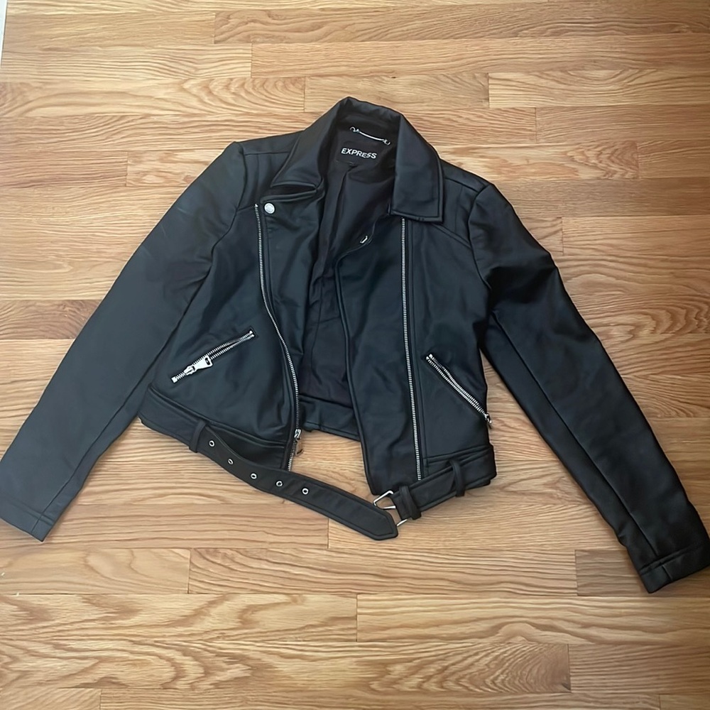 Black Leather Motto Jacket